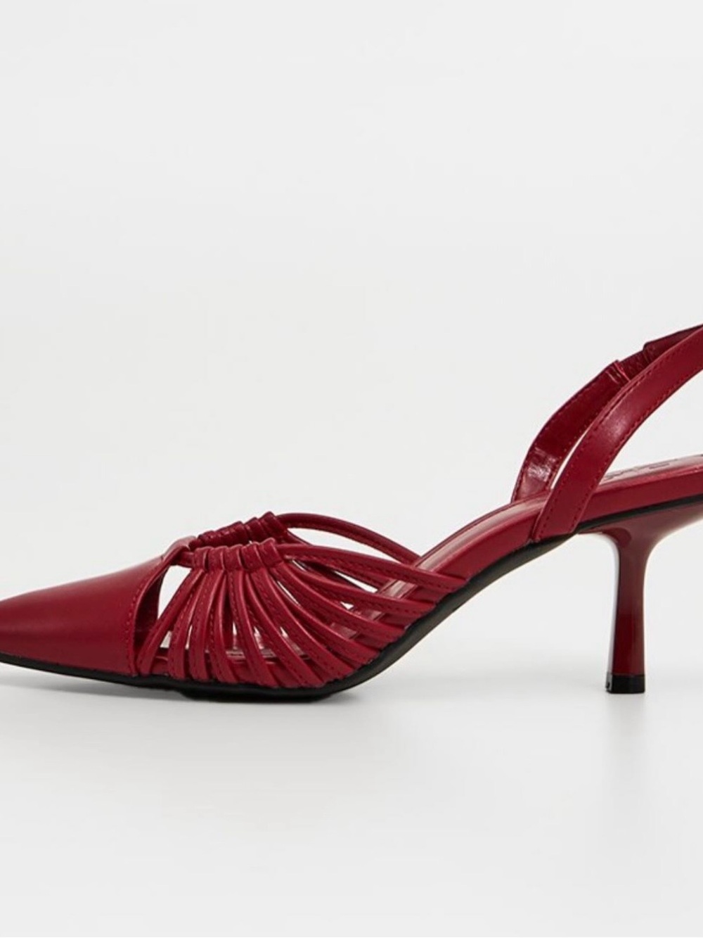 DKNY 1290 Red Strappy Slingback Kitten Heels 8.5